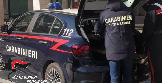blitz di carabinieri e ispettorato del lavoro ad alatri