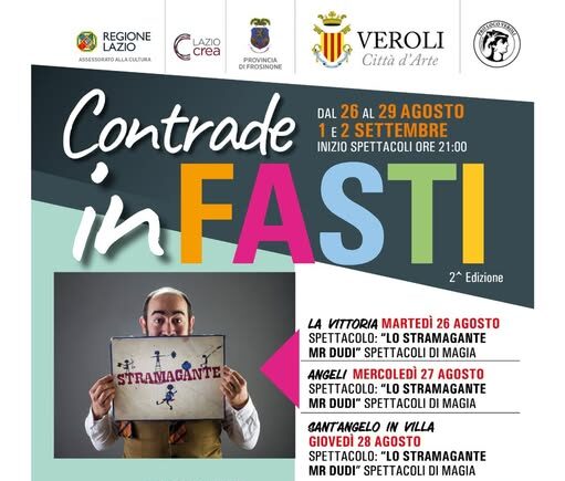 Veroli, tutto pronto per “Contrade in Fasti”: ricco cartellone di eventi che toccherà l’intero territorio