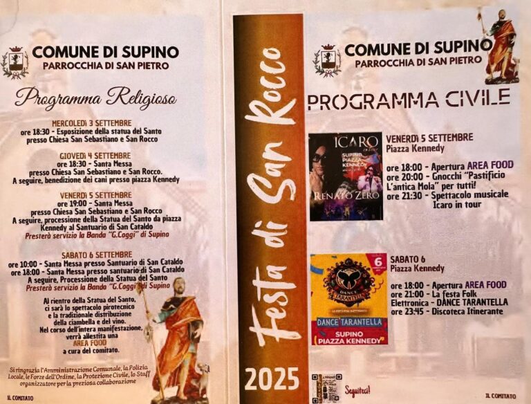 Supino. Il paese in festa per San Rocco