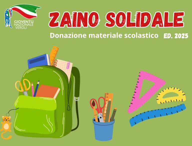 Veroli, torna “Zaino Solidale” di Gioventù Nazionale: doppio appuntamento per aiutare le famiglie in difficoltà