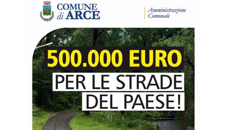 Arce – 500mila euro per la manutenzione stradale