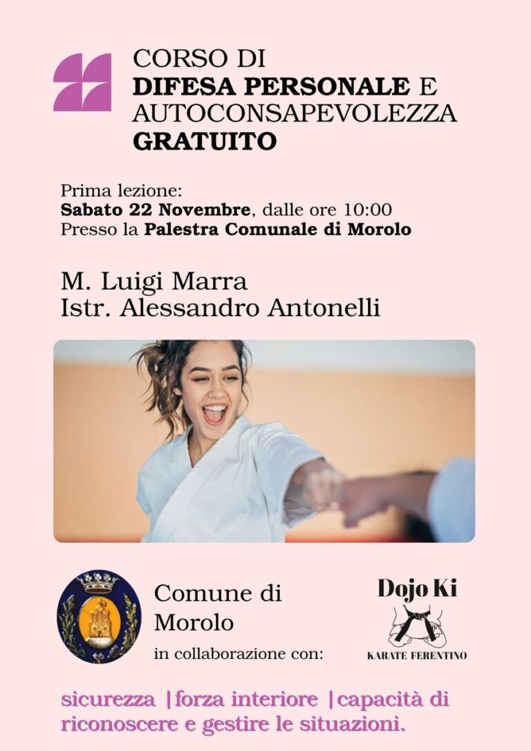 Morolo. Violenza sulle donne: al via un corso di difesa personale
