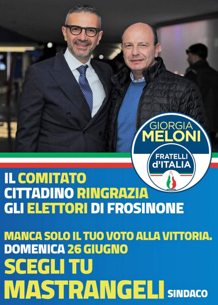 Fabio Tagliaferri e Riccardo mastrangeli sindaco frosinone