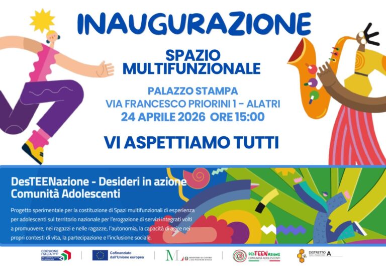 Alatri, inaugura lo Spazio Multifunzionale per adolescenti del progetto DesTEENazione