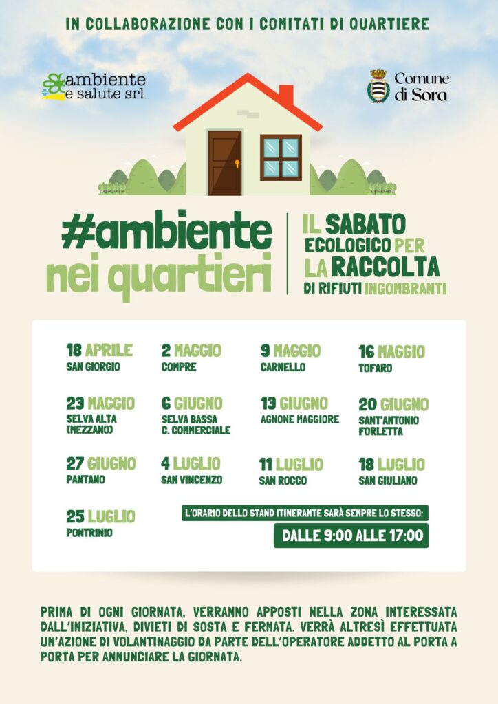 Sora – Torna il servizio di raccolta straordinaria dei rifiuti ingombranti