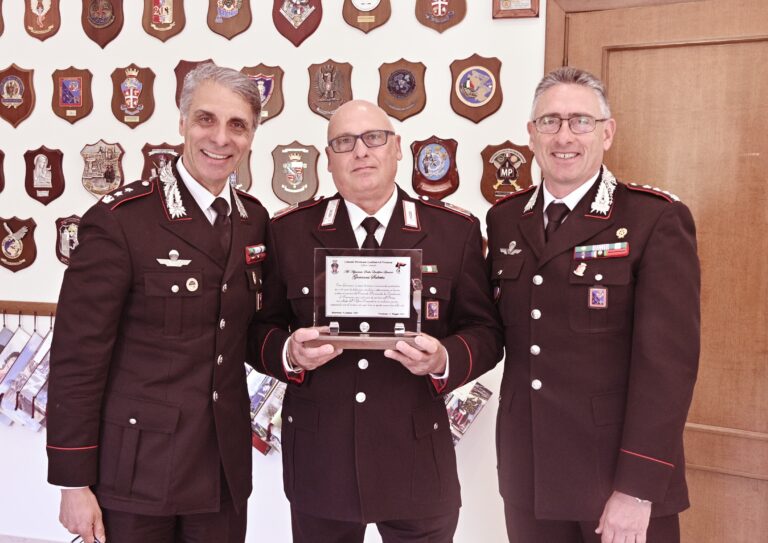 Frosinone, in congedo l’Appuntato Giovanni Sabetta dopo 38 anni nell’Arma dei Carabinieri