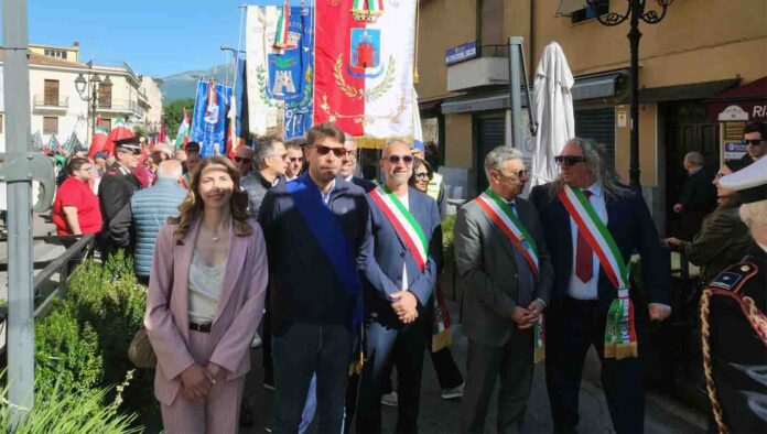 Il presidente Di Stefano al corteo del Primo Maggio a Isola del Liri