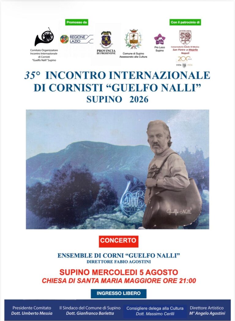 Supino. Il cuore mondiale del corno: torna il 35° Incontro Internazionale “Guelfo Nalli”