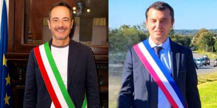 Il sindaco di Ceccano, Andrea Querqui, e il sindaco di Plouzané, Yves Du Buit