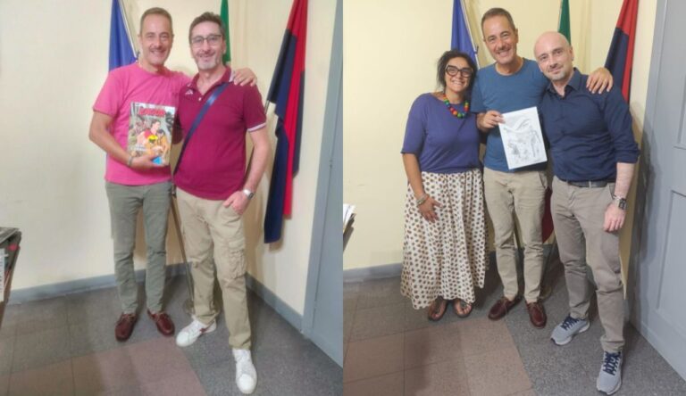 Il sindaco Querqui con Cipriani (a sx), la vicesindaco De Santis e Santoro (a dx)